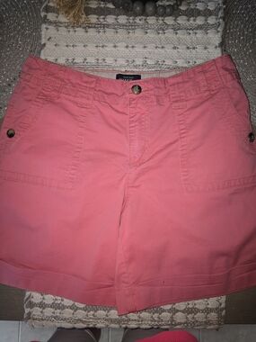 TradeMark KHAKIS & CO.  Pink Coral Shorts with Buttoned Patch Pockets